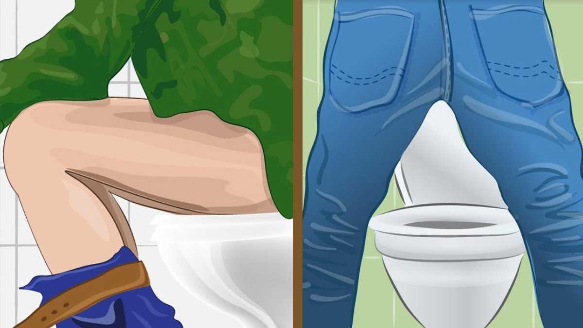 Peeing while standing or sitting
