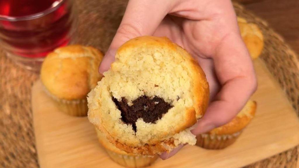 Healthy Gluten-Free Almond Flour Cupcakes with Hazelnut Filling