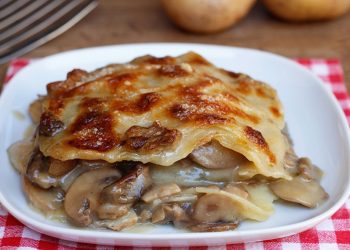 Mushroom and potato parmigiana