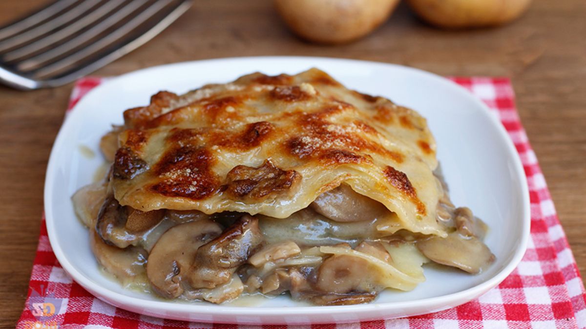 Mushroom and potato parmigiana