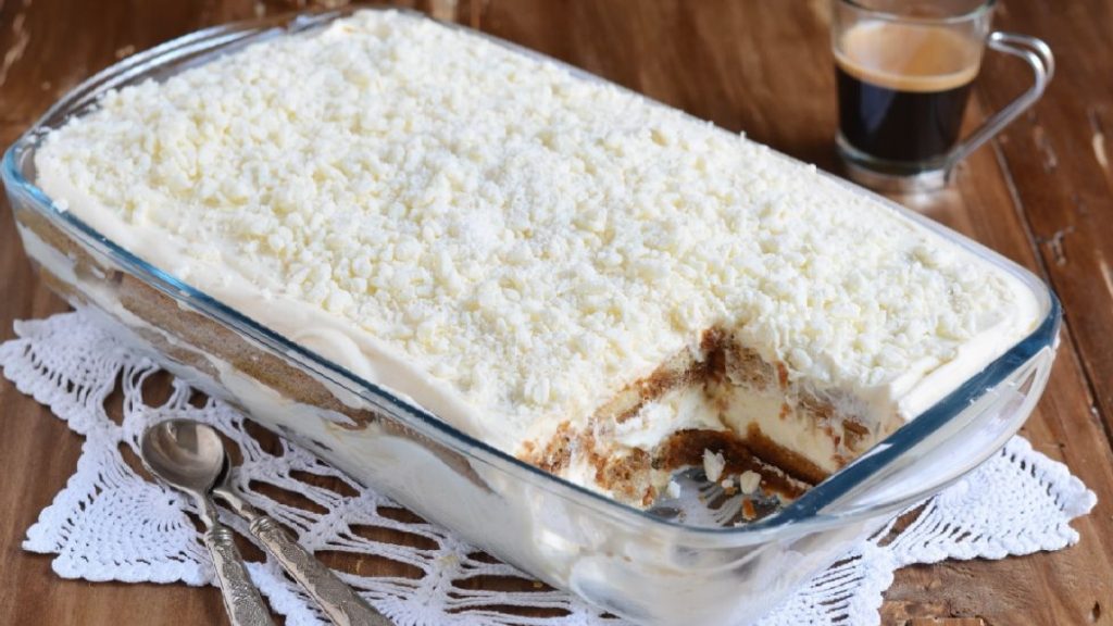 Tiramisu paradise with coconut and white chocolate