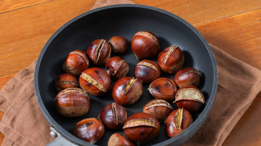 Quick trick for roasting chestnuts in a pan