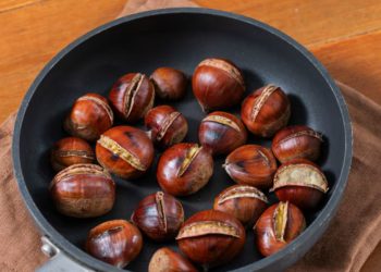 Quick trick for roasting chestnuts in a pan