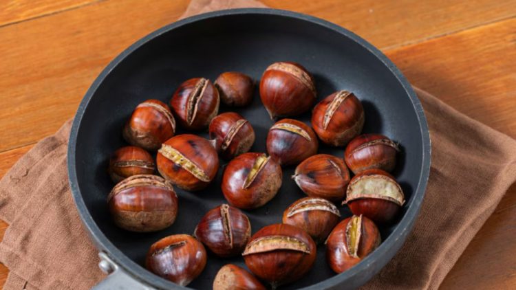 Quick trick for roasting chestnuts in a pan