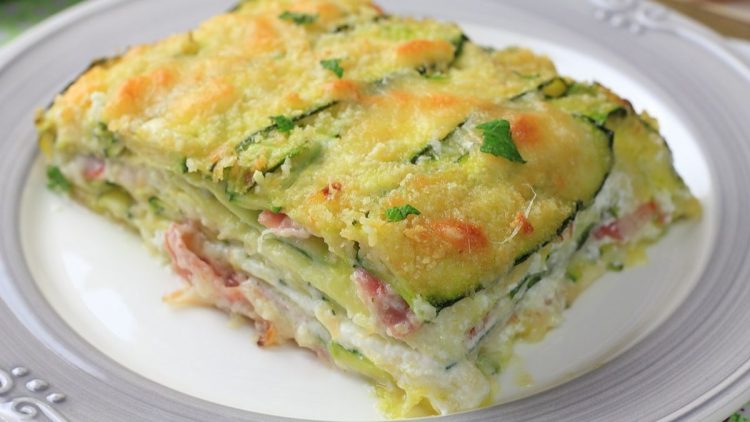 Zucchini Bake with Speck and Robiola Cheese